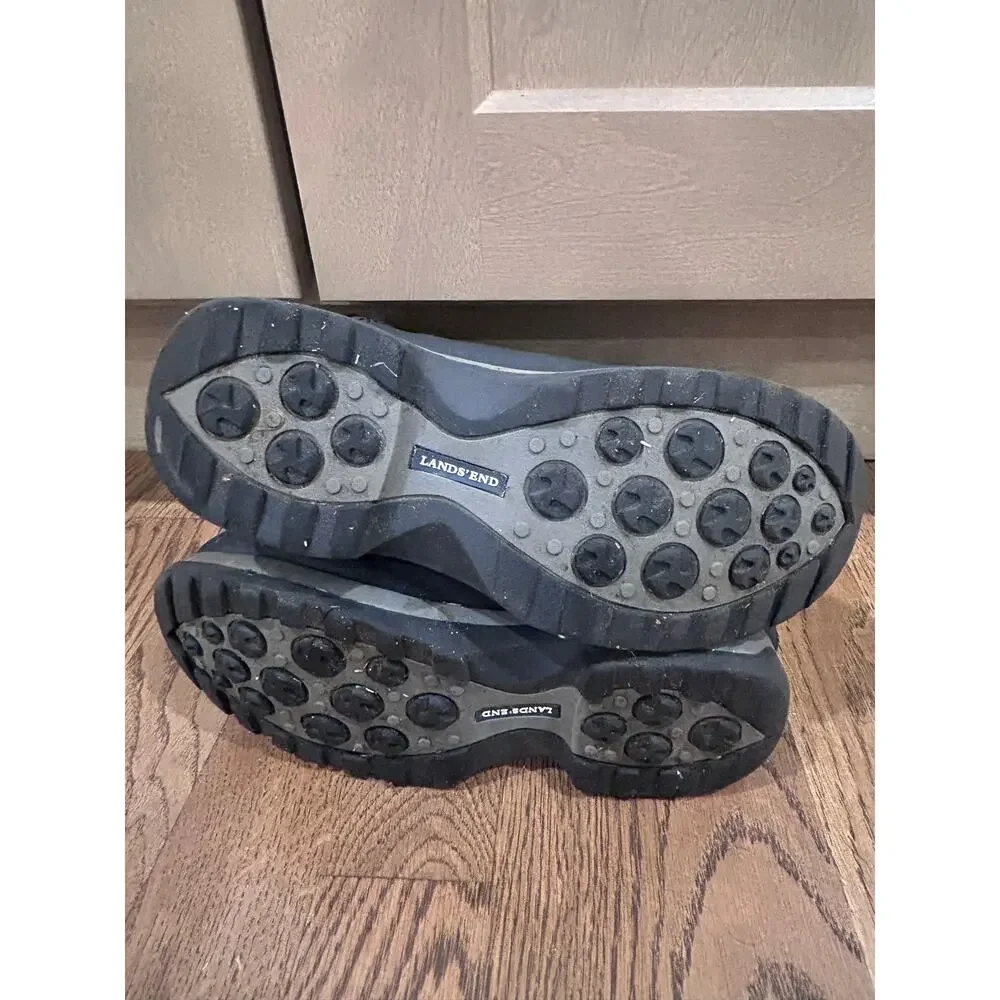 Lands' End Kids Sz 2 Flurry Snow Boots Black Insulated Winter Waterproof Cozy